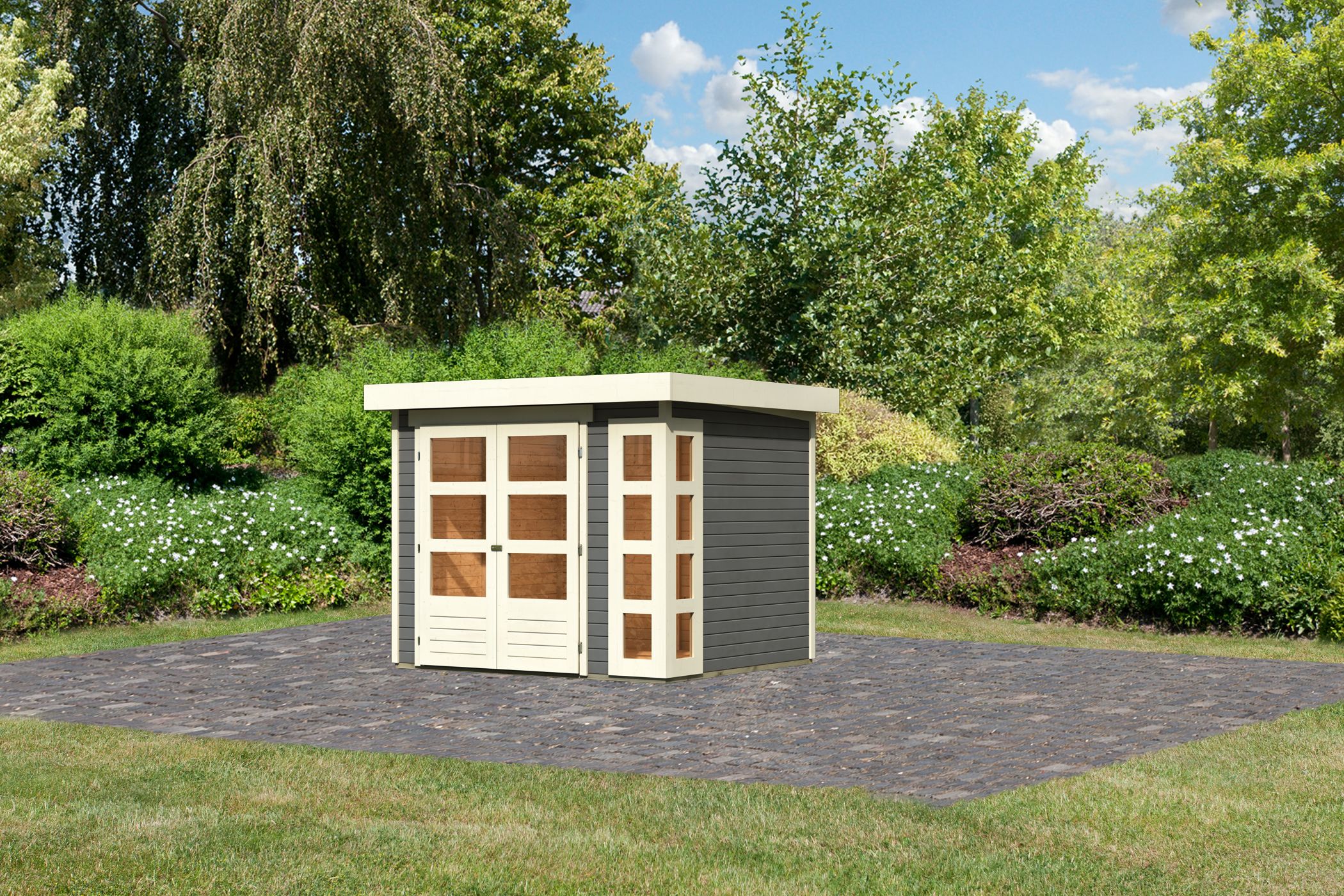 Gartenhaus Kerko 3,5 terragrau / Lagerabverkauf