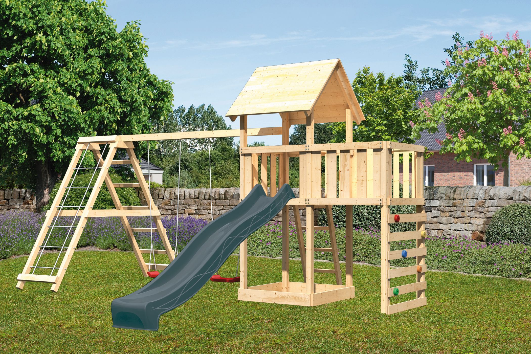 Spielbereich im Freien, Draußen, Spielbereich, Gras, Pflanze