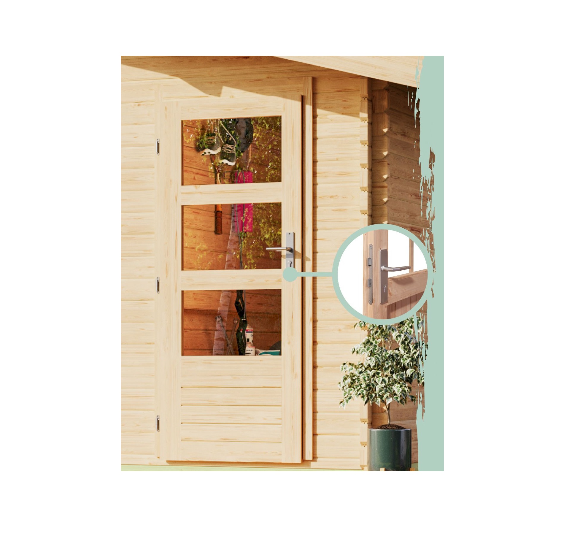 Einflügeltür Gartenhaustür 28mm naturbelassen / Lagerabverkauf