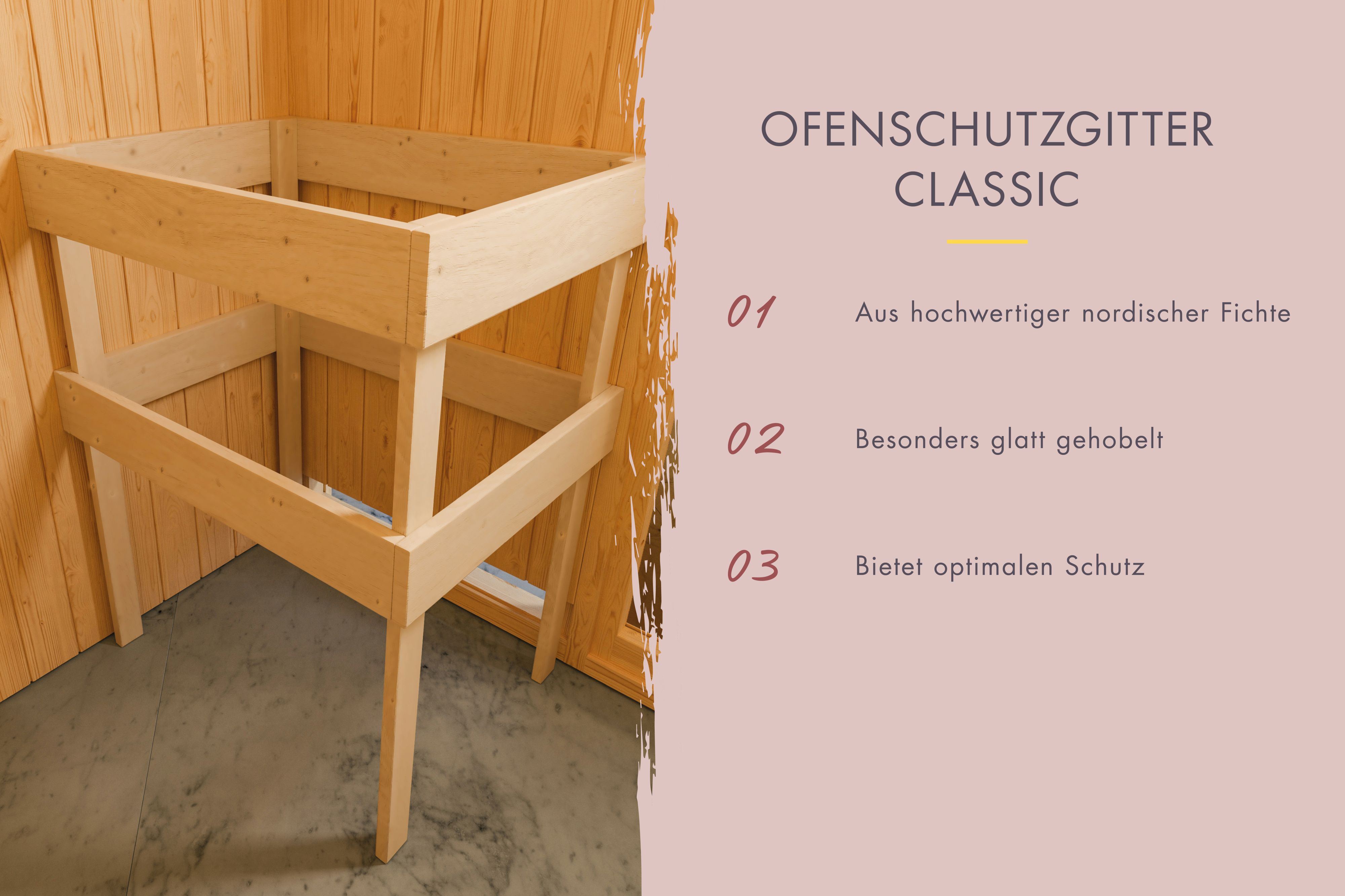 Chromeline-Metallblenden als witterungsbeständige Zierleisten für die Ecken der Karibu Gartensauna