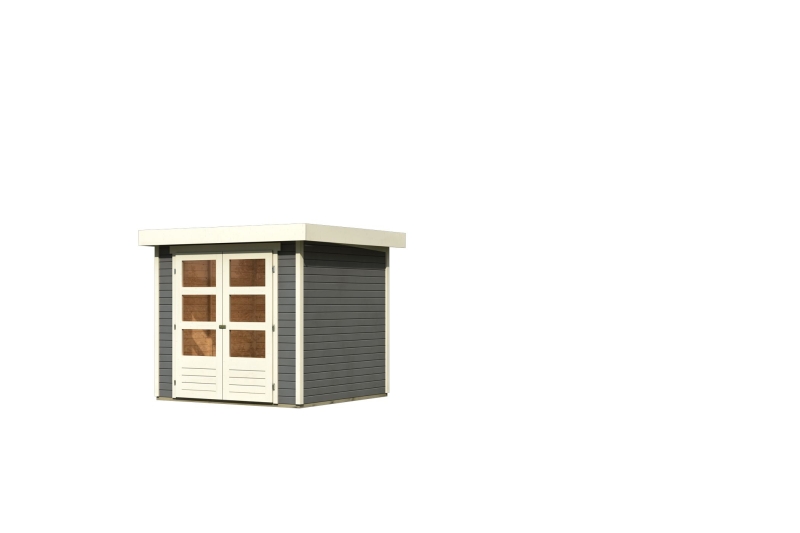 Karibu Gerätehaus Askola 2 in Terragrau, Freisteller