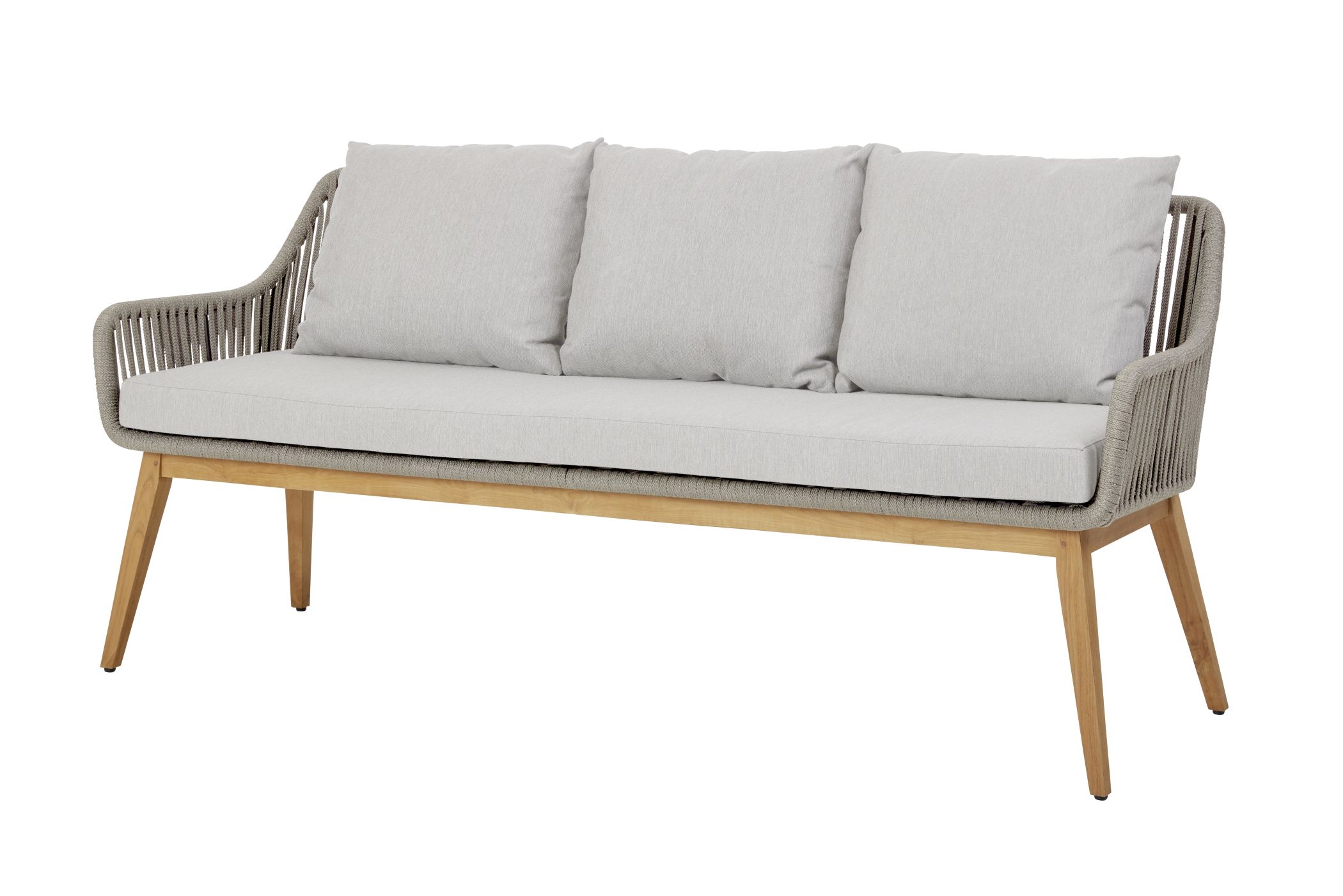 Diamond Garden Lounge Dining Bank Kreta Light Grey - TEAK