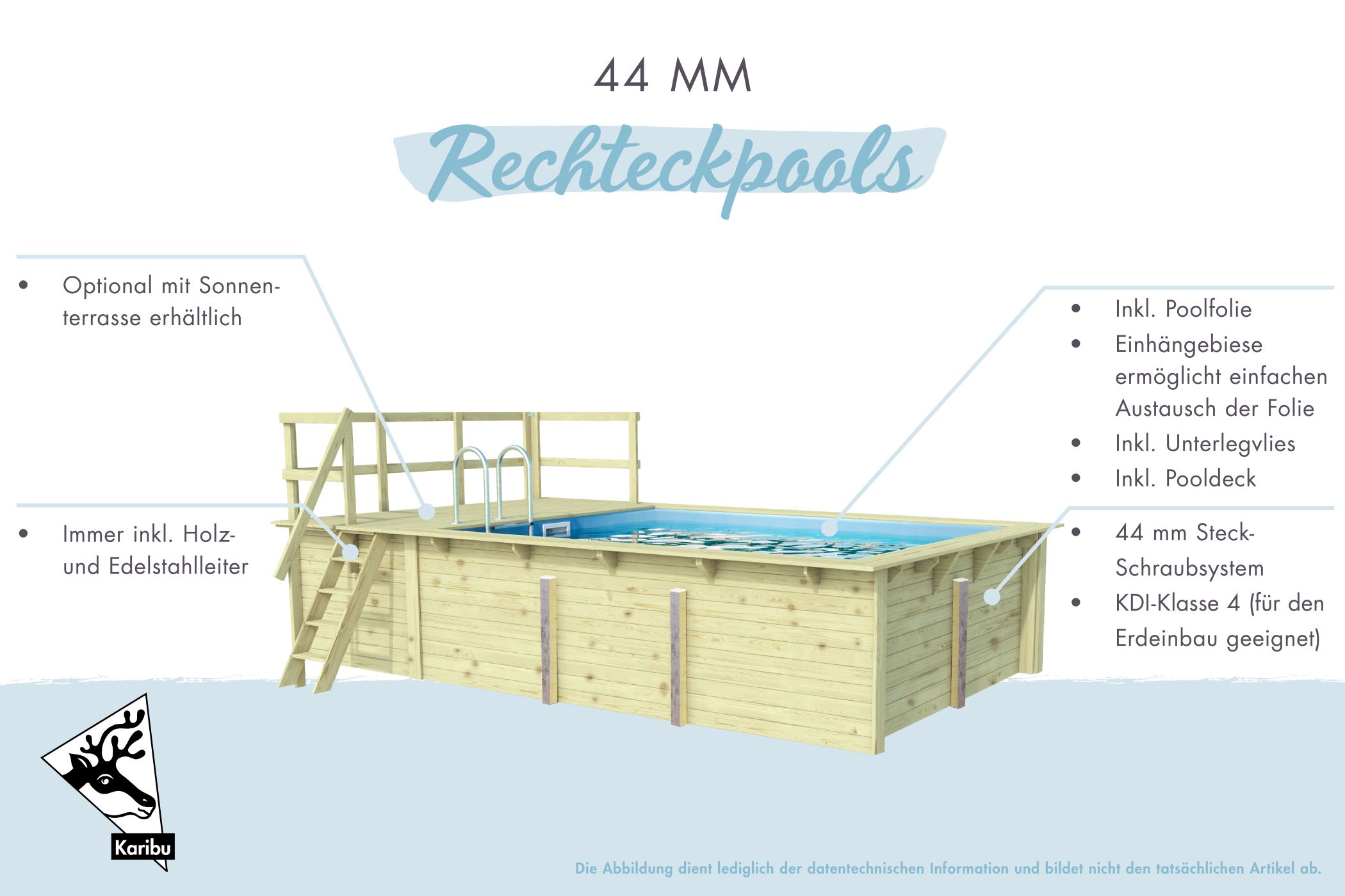 Karibu Rechteck Pool 1