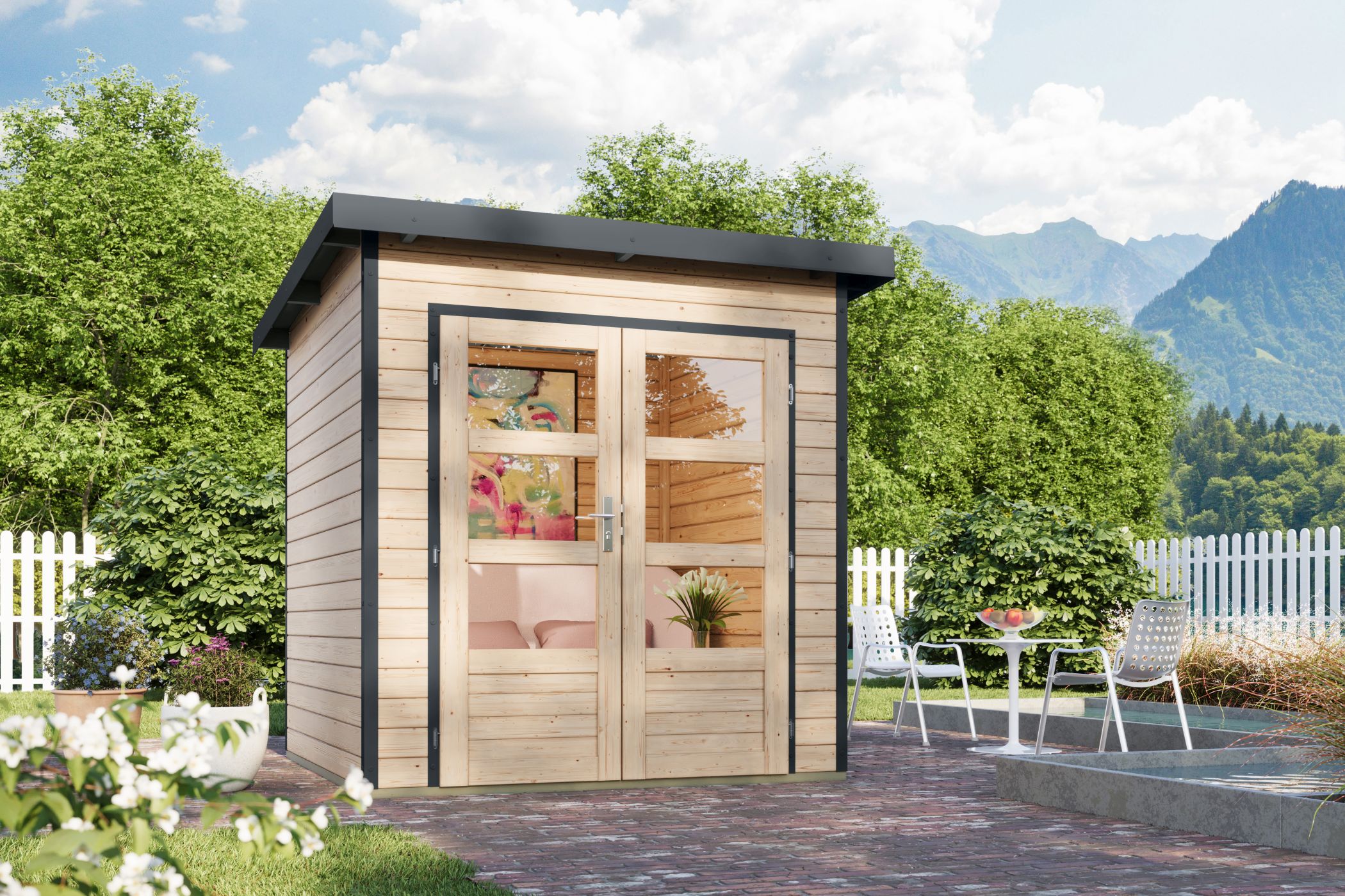 Innenarchitektur, Wohnen, Holz, Draußen, Haus