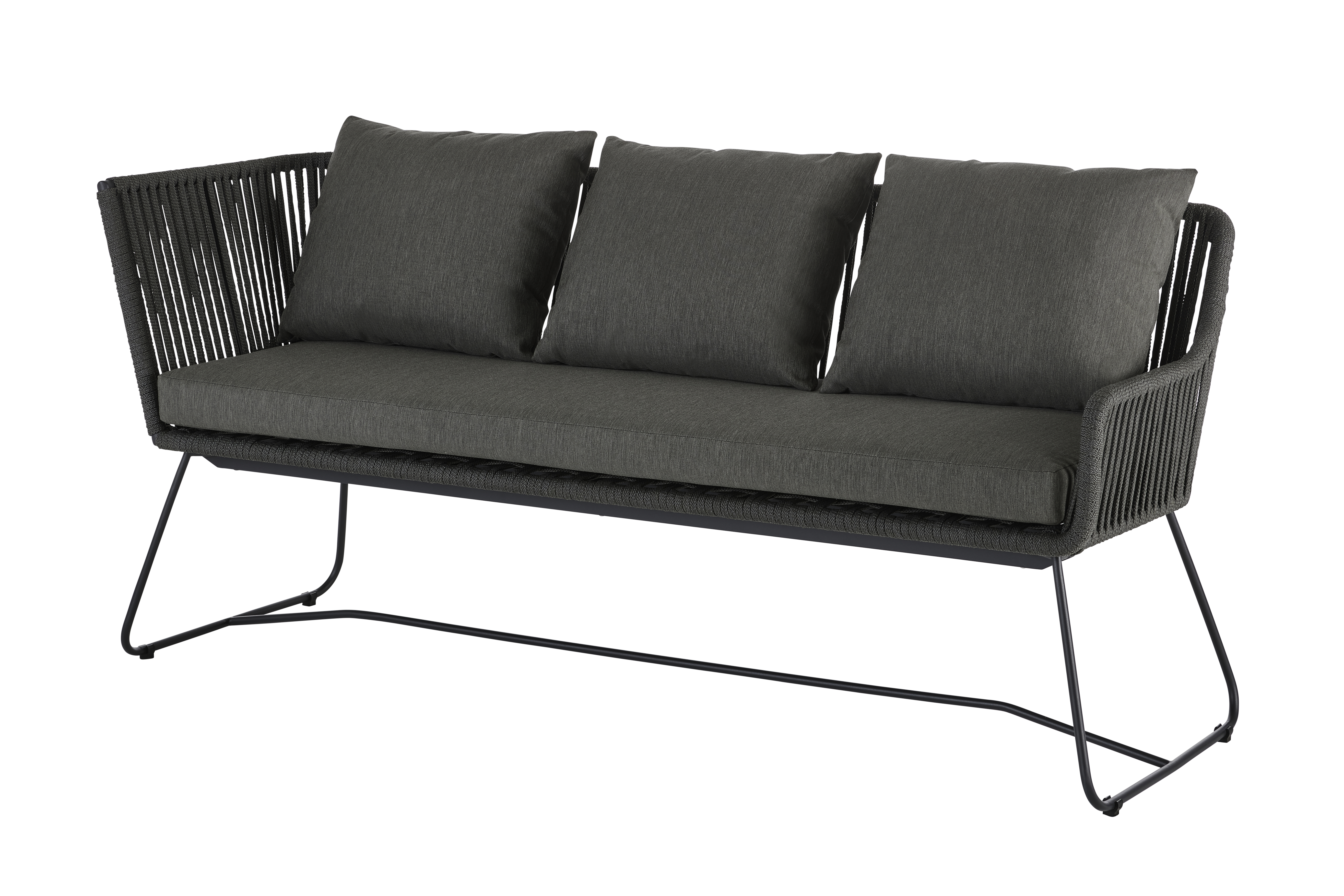 Diamond Garden Lounge Dining Bank Kreta Dark Grey lange Ecke rechts - Edelstahl dunkelgrau