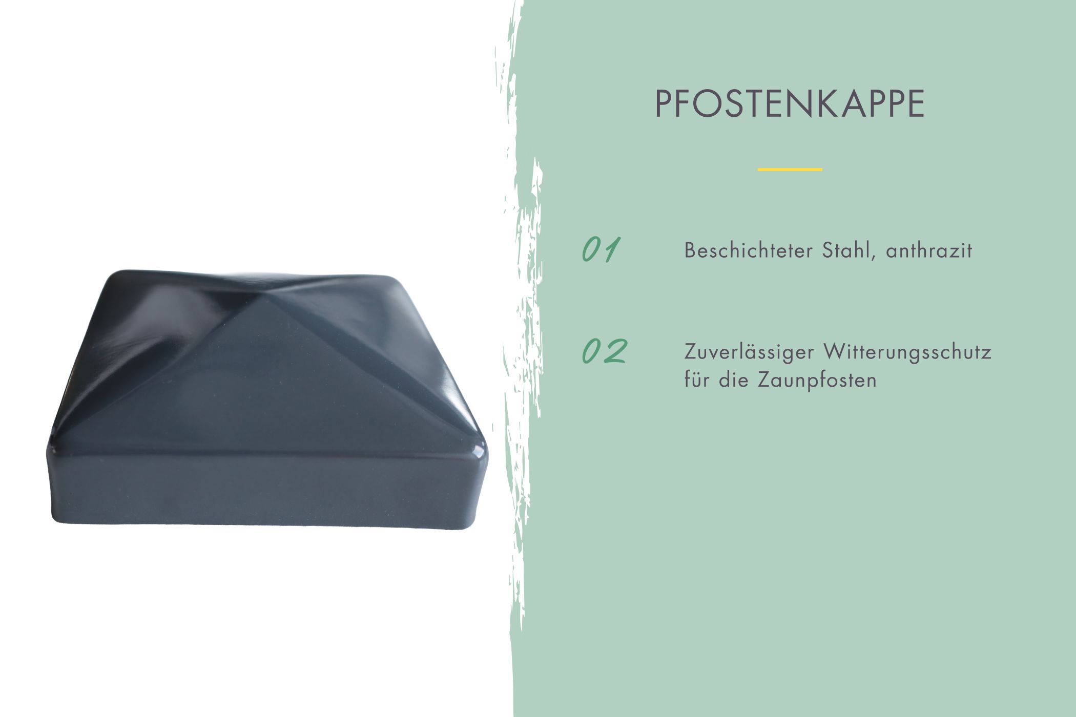 Pfostenkappe Pyramide für Karibu Zaunpfosten RAL7016