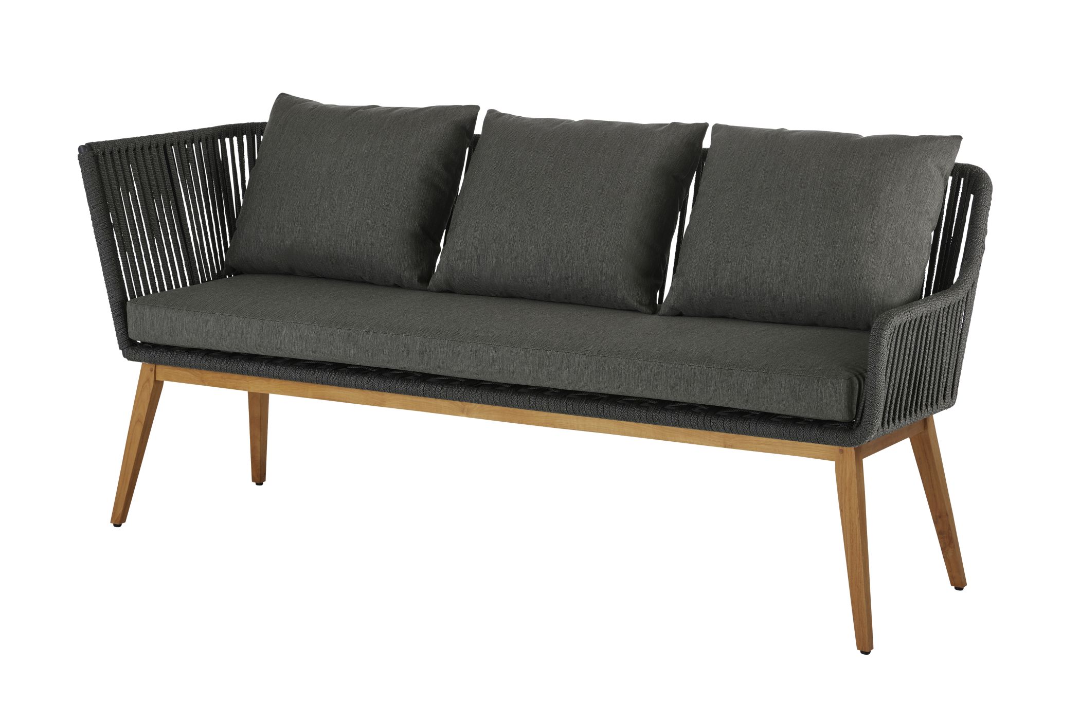 Diamond Garden Lounge Dining Bank Kreta Dark Grey lange Ecke links - TEAK