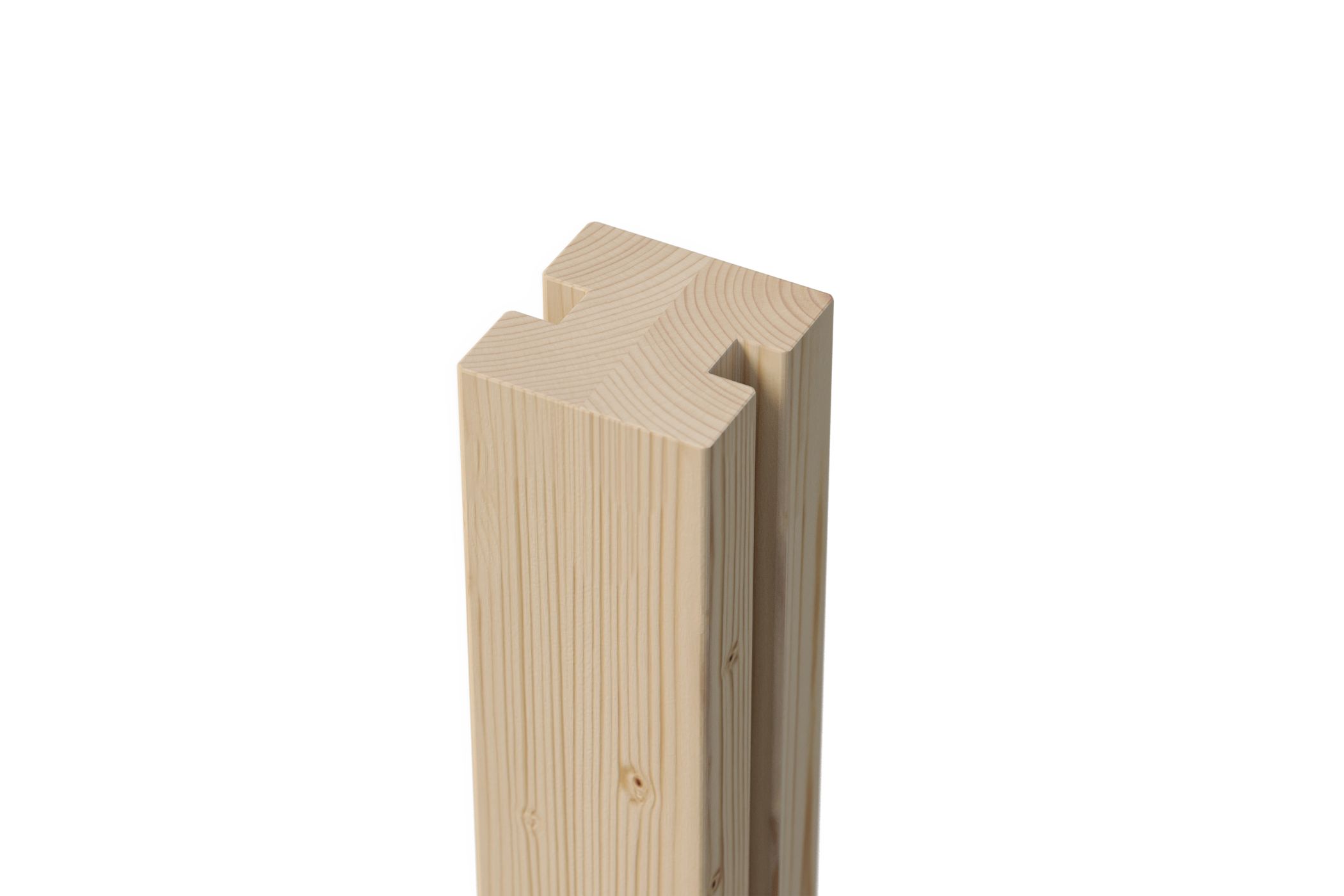 Zaunpfosten Verbindungspfosten naturbelassen 9x9x190 cm - Duo-Leimholzpfosten