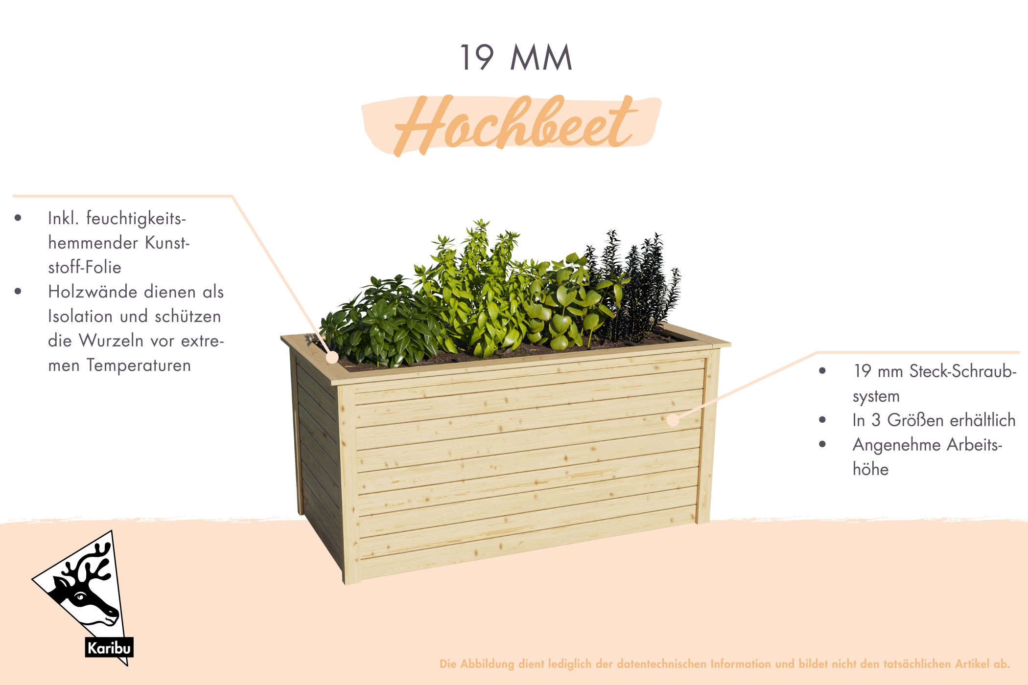 Karibu Hochbeet 1 in Naturbelassen