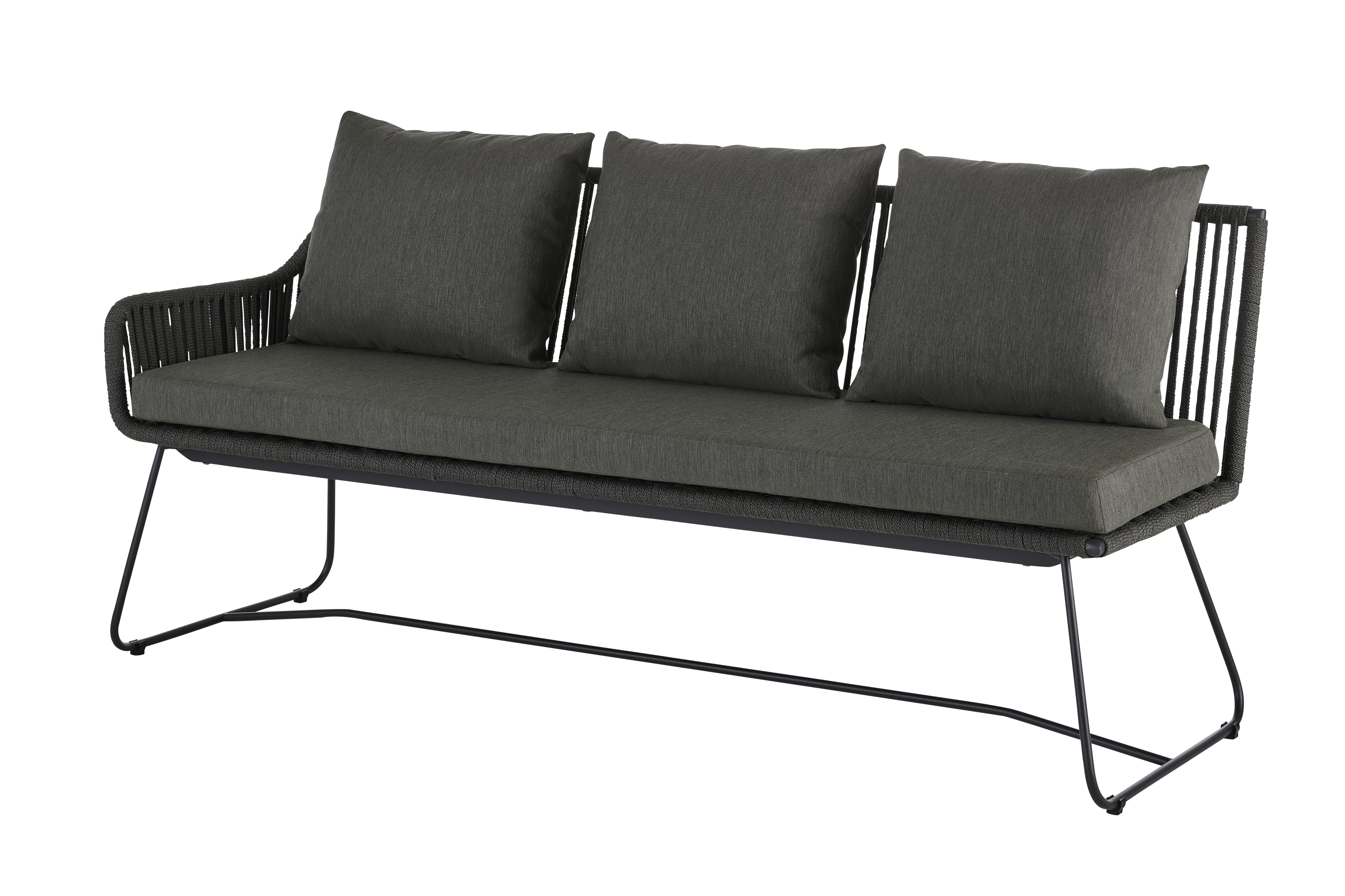 Diamond Garden Lounge Dining Bank Kreta Dark Grey lange Ecke links - Edelstahl dunkelgrau 