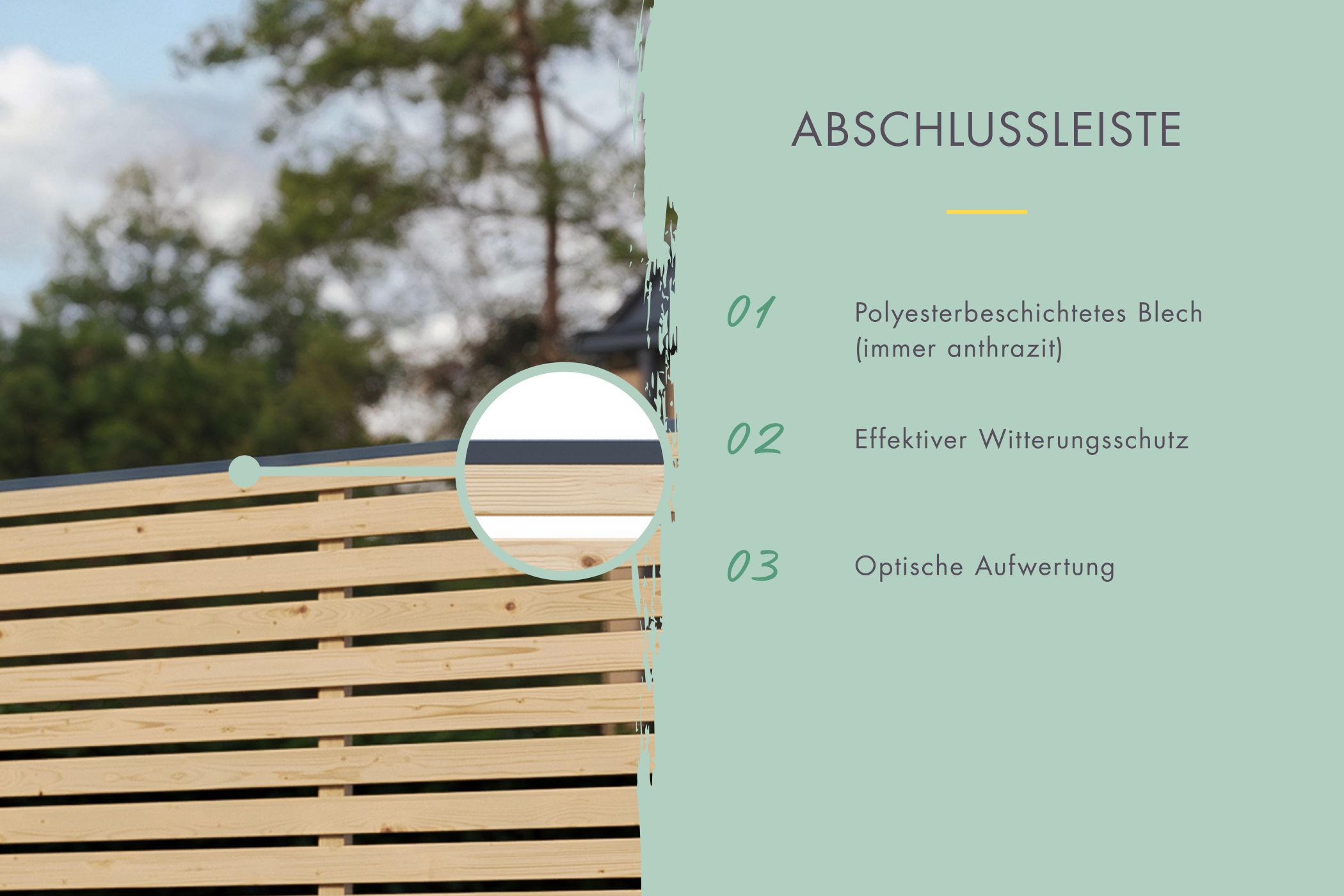 Lamellenzaun Zaunfüllung (ohne Zubehör) naturbelassen / Zaunfeld 90 x 186 cm
